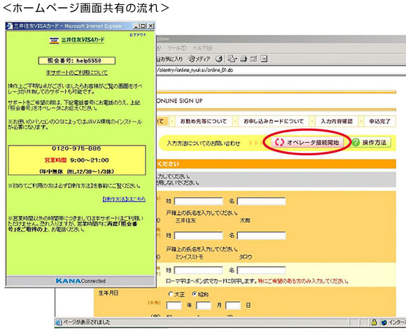ホームページ画面共有の流れ