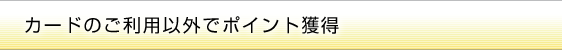 カードのご利用以外でポイント獲得