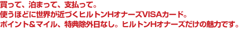 買って、泊まって、支払って。使うほどに世界が近づくヒルトンHオナーズVISAカード