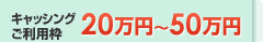 キャッシングご利用枠20万円～50万円