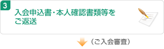 3.入会申込書・本人確認書類等をご返送