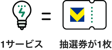 1サービスで抽選券が1枚
