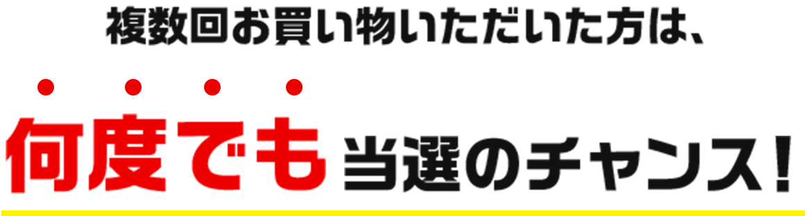 複数回お買い物いただいた方は、何度でも当選のチャンス！