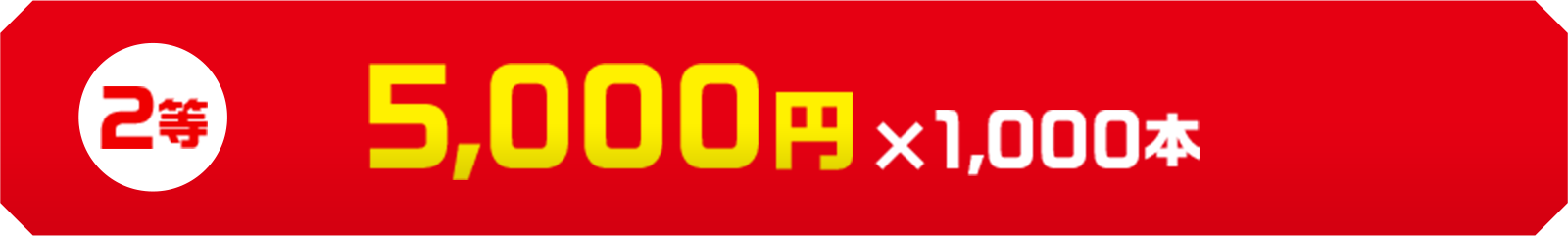 2等: 5,000円×1,000本