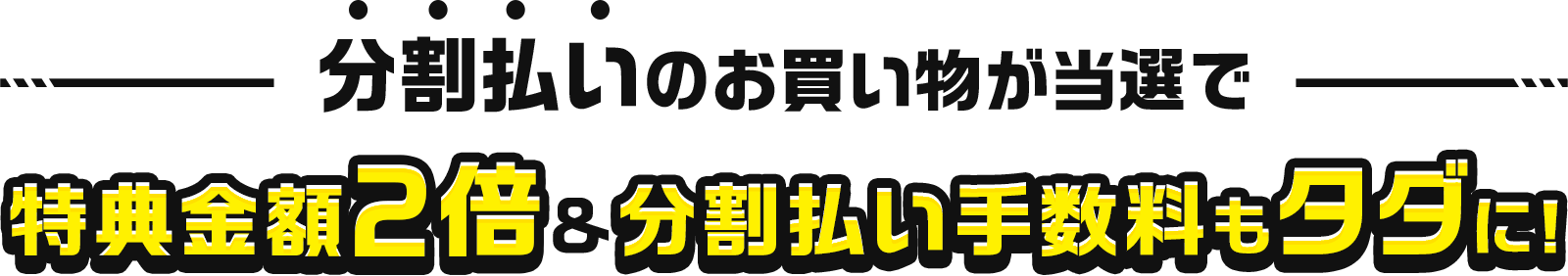 特典金額2倍＆分割払い手数料もタダに！