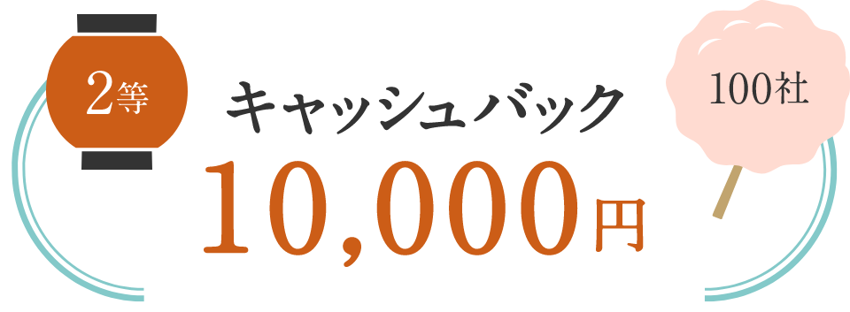 2等　キャッシュバック　1万円　100社