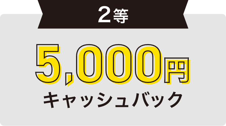 2等 5,000円キャッシュバック