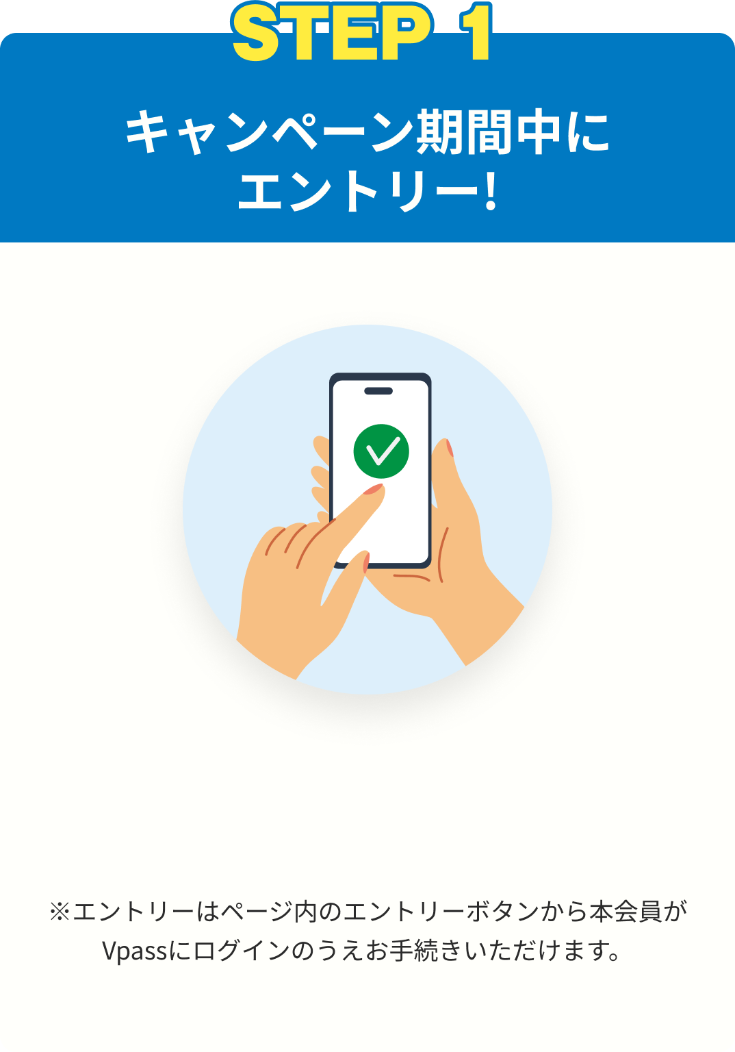 STEP 1 キャンペーン期間中にエントリー!
