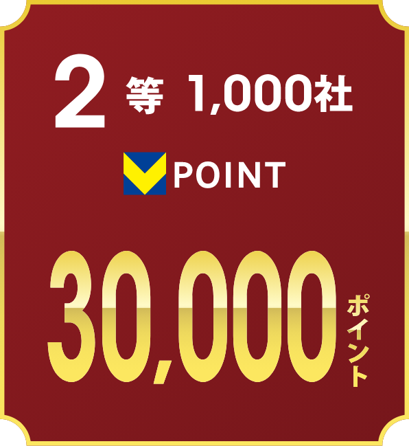 2等1,000社　30,000ポイント