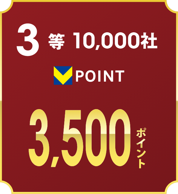 3等10,000社　3,500ポイント