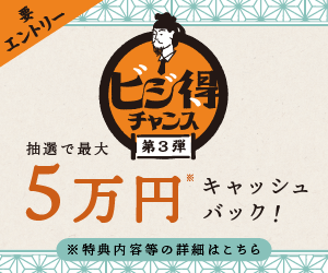 ビジ得チャンス第3弾_抽選で最大5万円キャッシュバック
