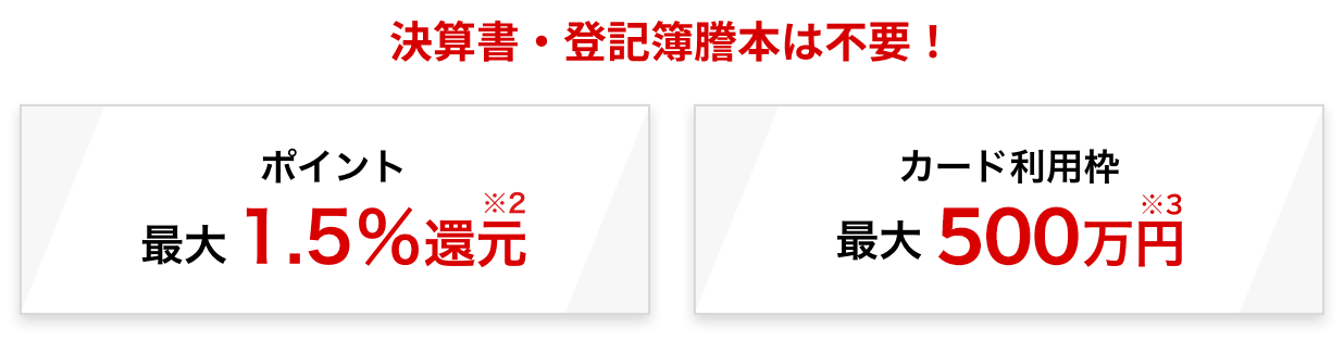 ポイント最大1.5％還元 カード利用枠最大500万円