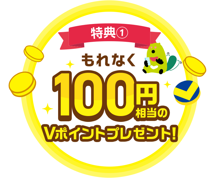 特典① もれなく100円相当のVポイントプレゼント!