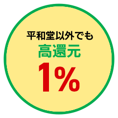 平和堂以外でも交換元1％