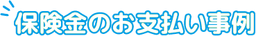 保険金のお支払い事例