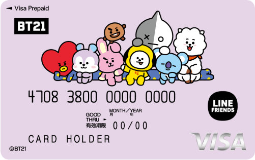 BT21オリジナル Visaギフトカード