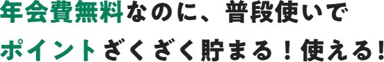 年会費無料なのに、普段使いでポイントがザクザク貯まる！使える！