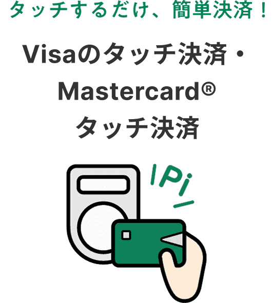 タッチするだけ、簡単決済！ Visaのタッチ決済・Mastercard®タッチ決済