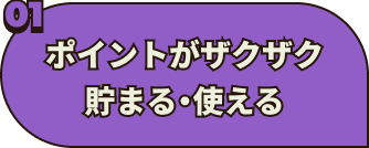 ポイントがザクザク貯まる・使える