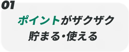 ポイントがザクザク貯まる・使える
