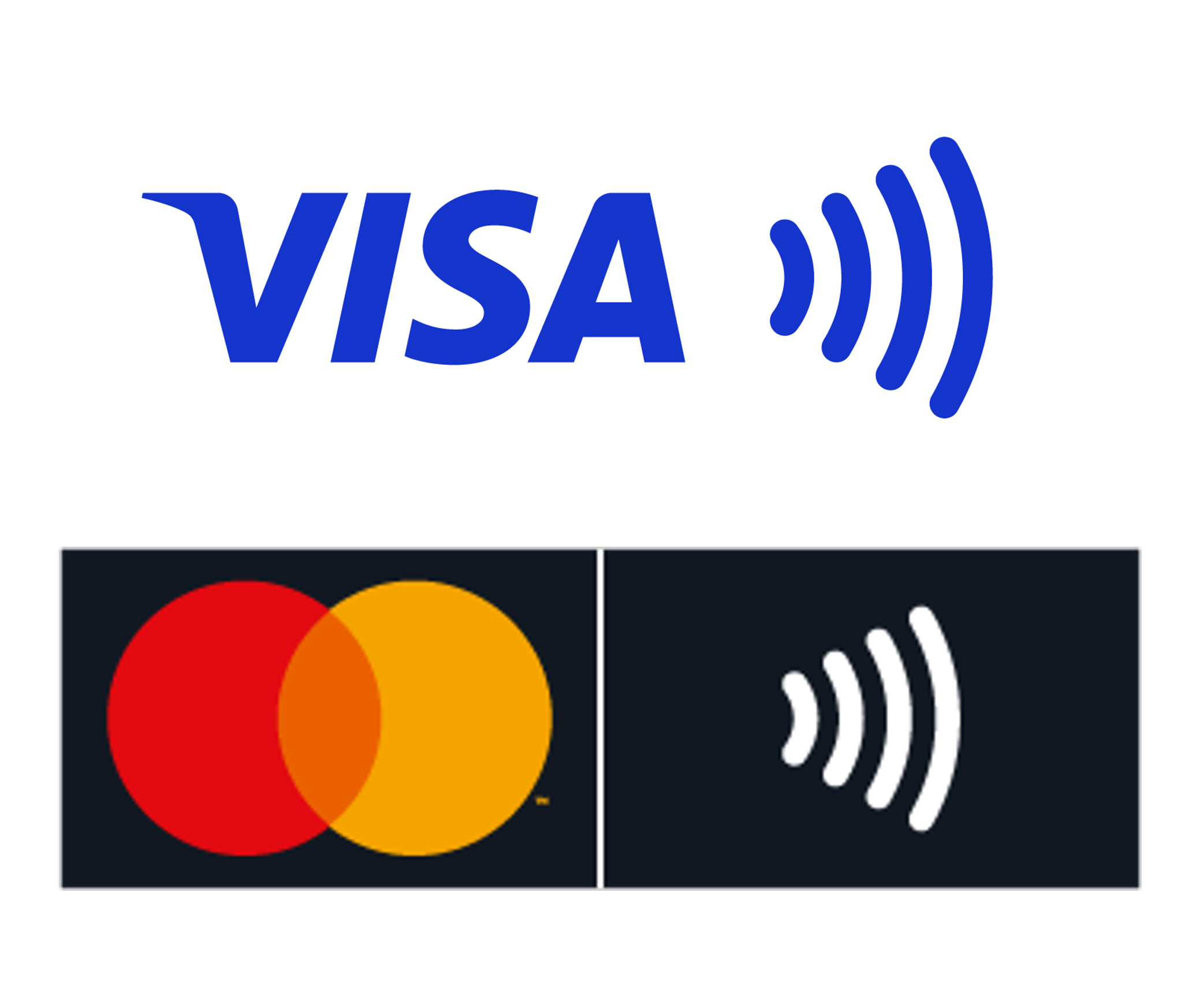 VISAのマーク、Mastercardのマークあるお店で！