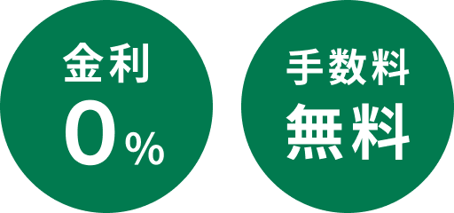 金利0% 手数料無料