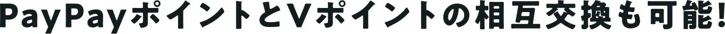 PayPayポイントとVポイントの相互交換も可能！