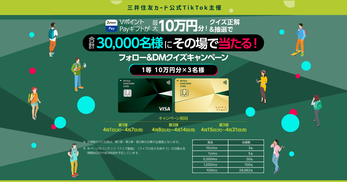 三井住友カードTikTokキャンペーン！｜クレジットカードの三井