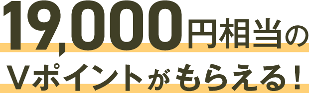 19,000円相当のVポイントがもらえる！