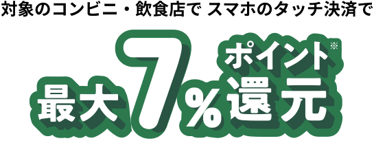 三井住友カード（NL）の場合 対象のコンビニ・飲食店のご利用で 最大7%ポイント還元