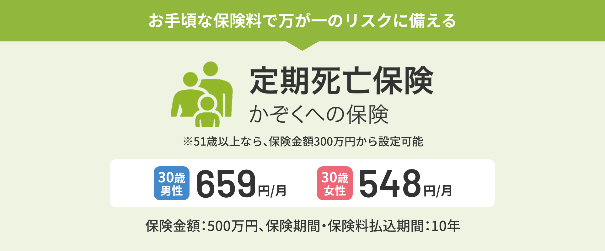 定期死亡保険（かぞくへの保険）