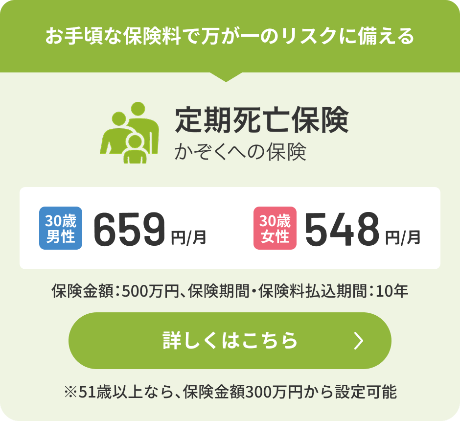 定期死亡保険（かぞくへの保険）