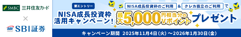 NISA成長投資枠活用キャンペーン！最大5,000ポイントプレゼント！