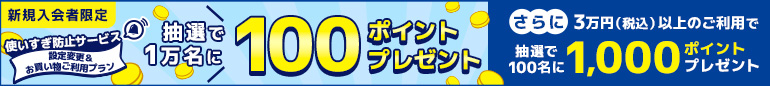 抽選で最大1,100ポイントが当たる！「使いすぎ防止サービス」設定変更＆お買い物ご利用プラン