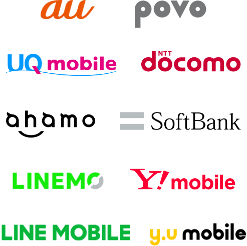 ahamo au SoftBank docomo povo UQ mobile LINEMO LINE MOBILE Y!mobile y.u mobile