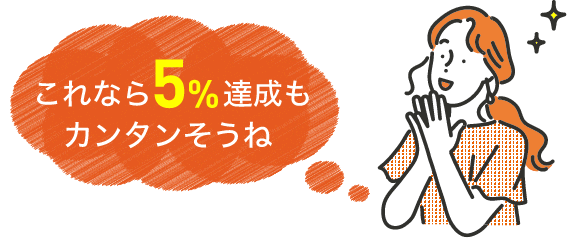 これなら5％達成もカンタンそうね