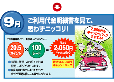 9月 ご利用代金明細書を見て、思わずニッコリ！