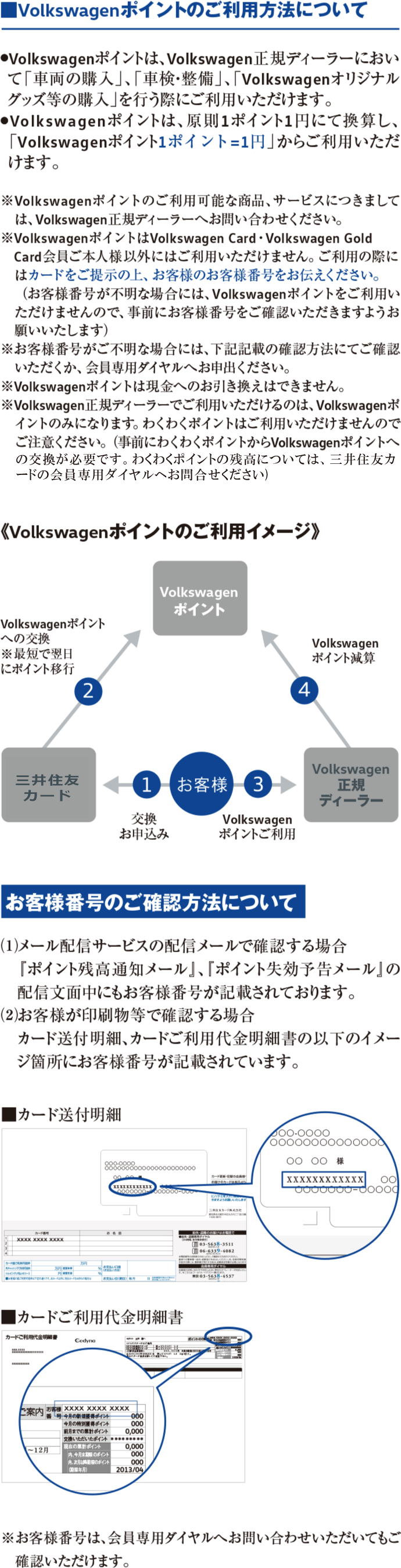 Volkswagenポイントのご利用方法について　説明画像　sp用