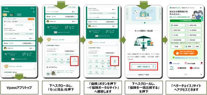 Vpassアプリからの「ベターチョイス」ご利用 イメージ