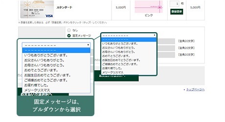 メッセージの指定 (必要な方のみ)