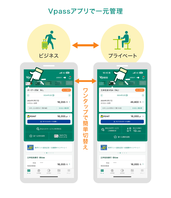 Vpassアプリで一元管理