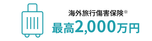 海外旅行傷害保険最高2,000万円