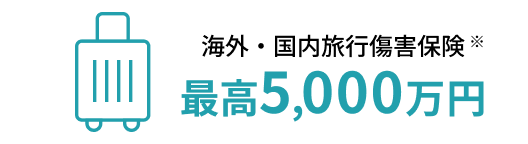 海外旅行傷害保険最高5,000万円