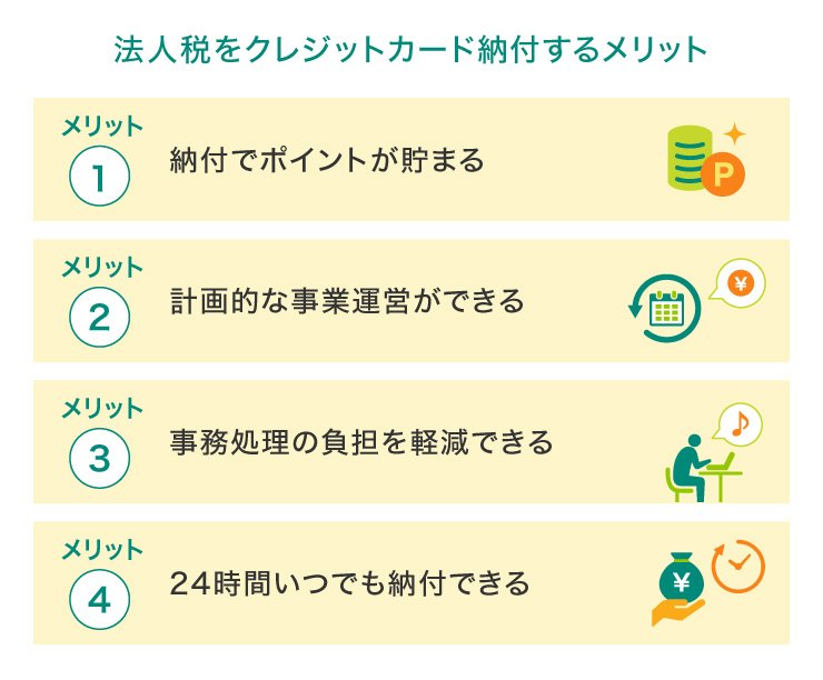 法人税をクレジットカード納付するメリット