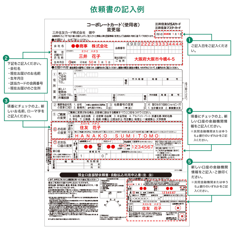 依頼書の記入例