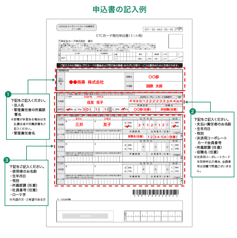 依頼書の記入例