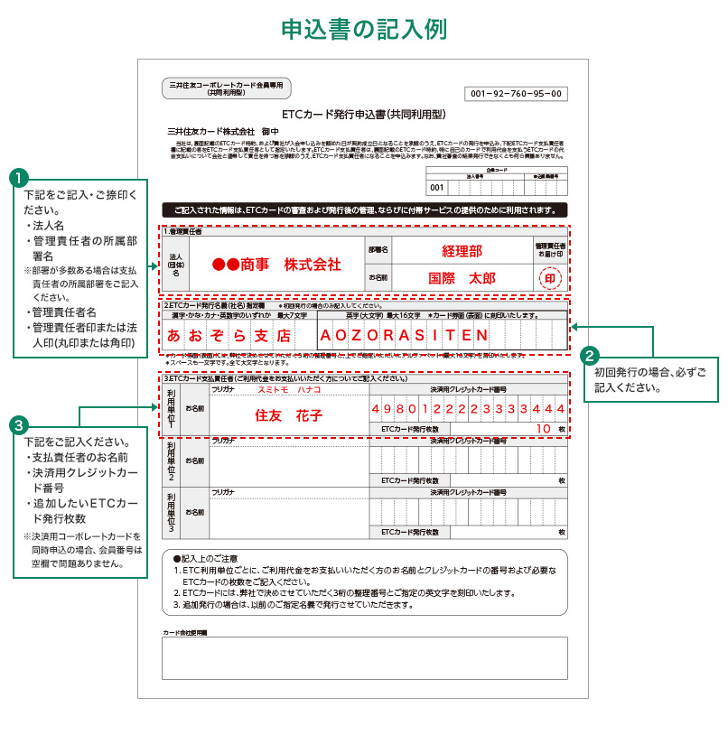 依頼書の記入例