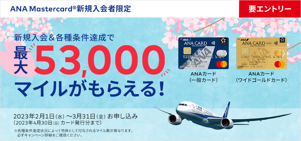 <三井住友カード主催キャンペーン>ANA Mastercard® 新規入会者限定キャンペーン