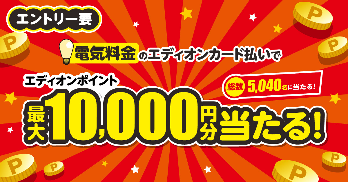 3社合同 電気料金エディオンカード払いキャンペーン