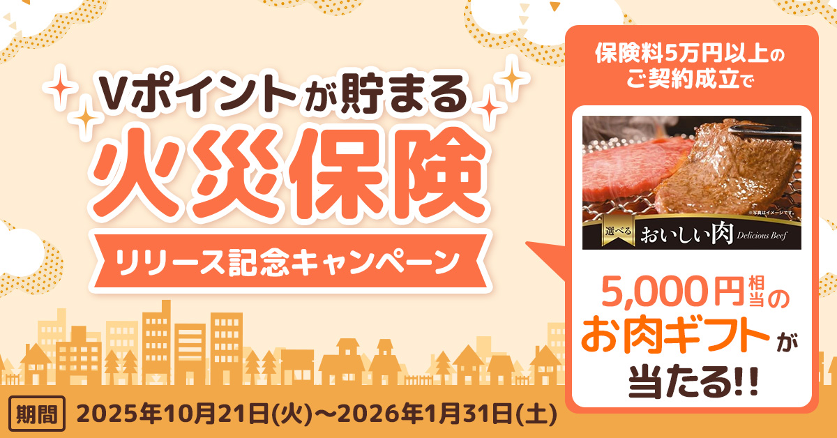 Vポイントが貯まる火災保険リリース記念キャンペーン